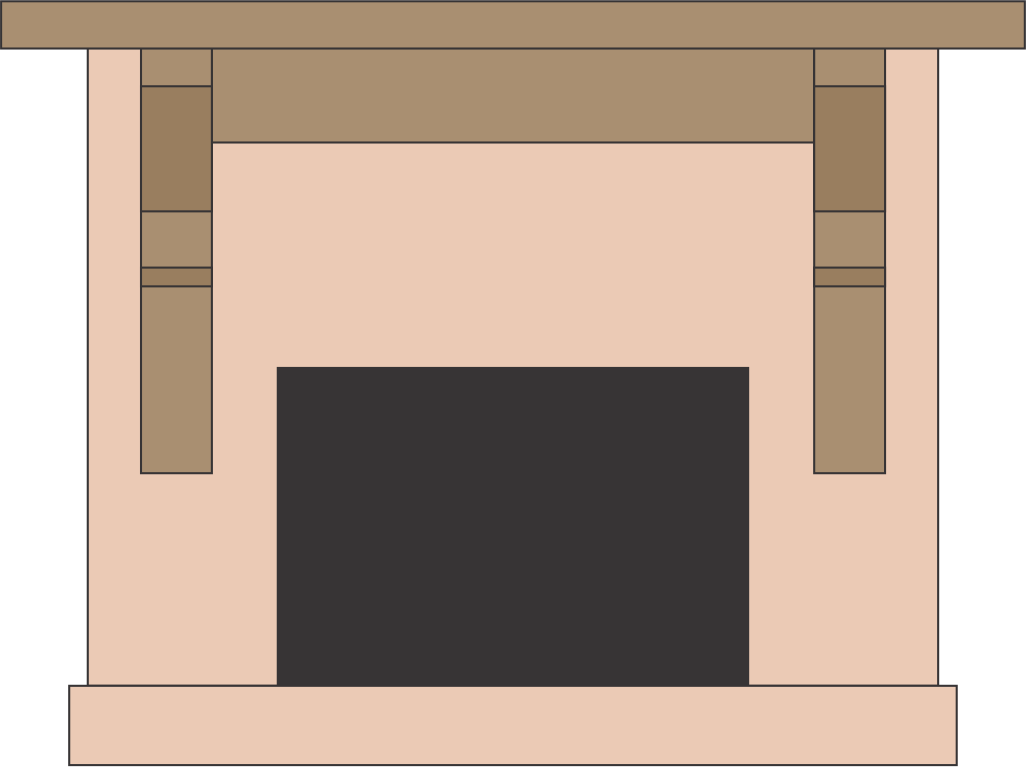 Ken Van's #132 Fireplace Mantel with Wooden Corbels