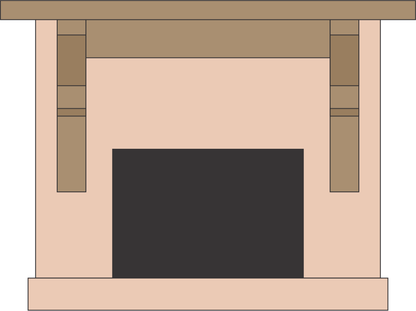 Ken Van's #132 Fireplace Mantel with Wooden Corbels