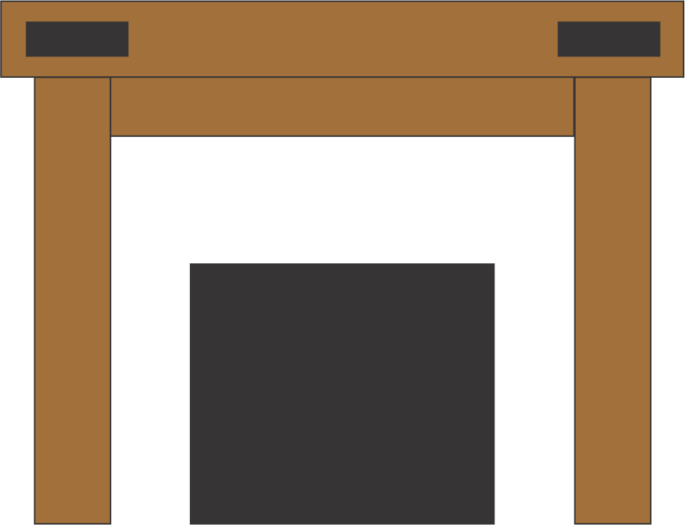 Kenny Watkins' #402 Fireplace Mantel with Wooden Legs