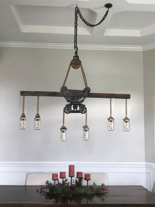 Allie Watne's #L15 Hay Trolley Chandelier
