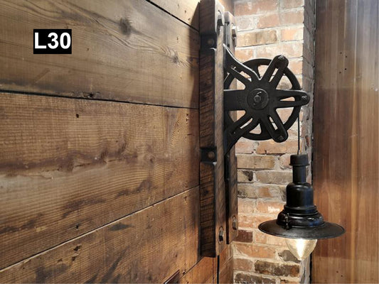 Rustic Industrial Pulley Wall Lamp #L30