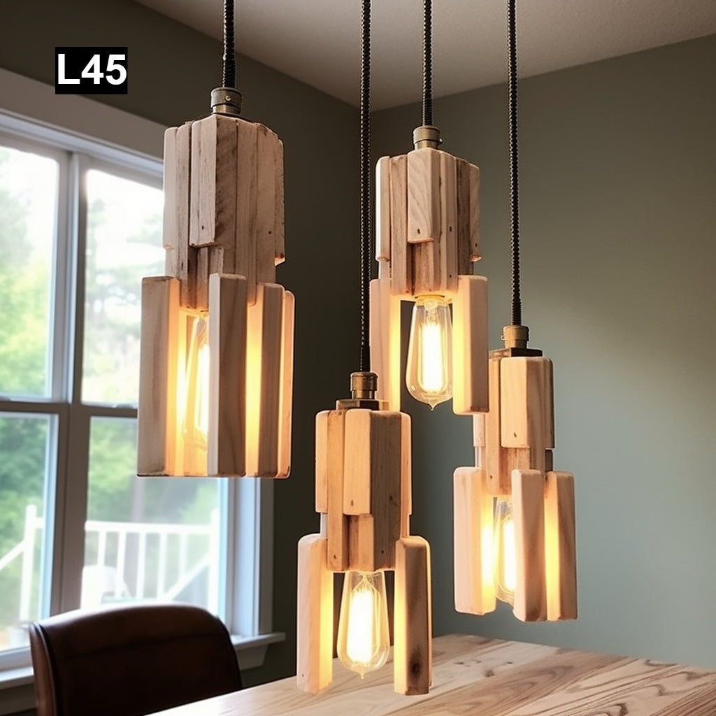 Individual Reclaimed Wood Pendant Lamps L45
