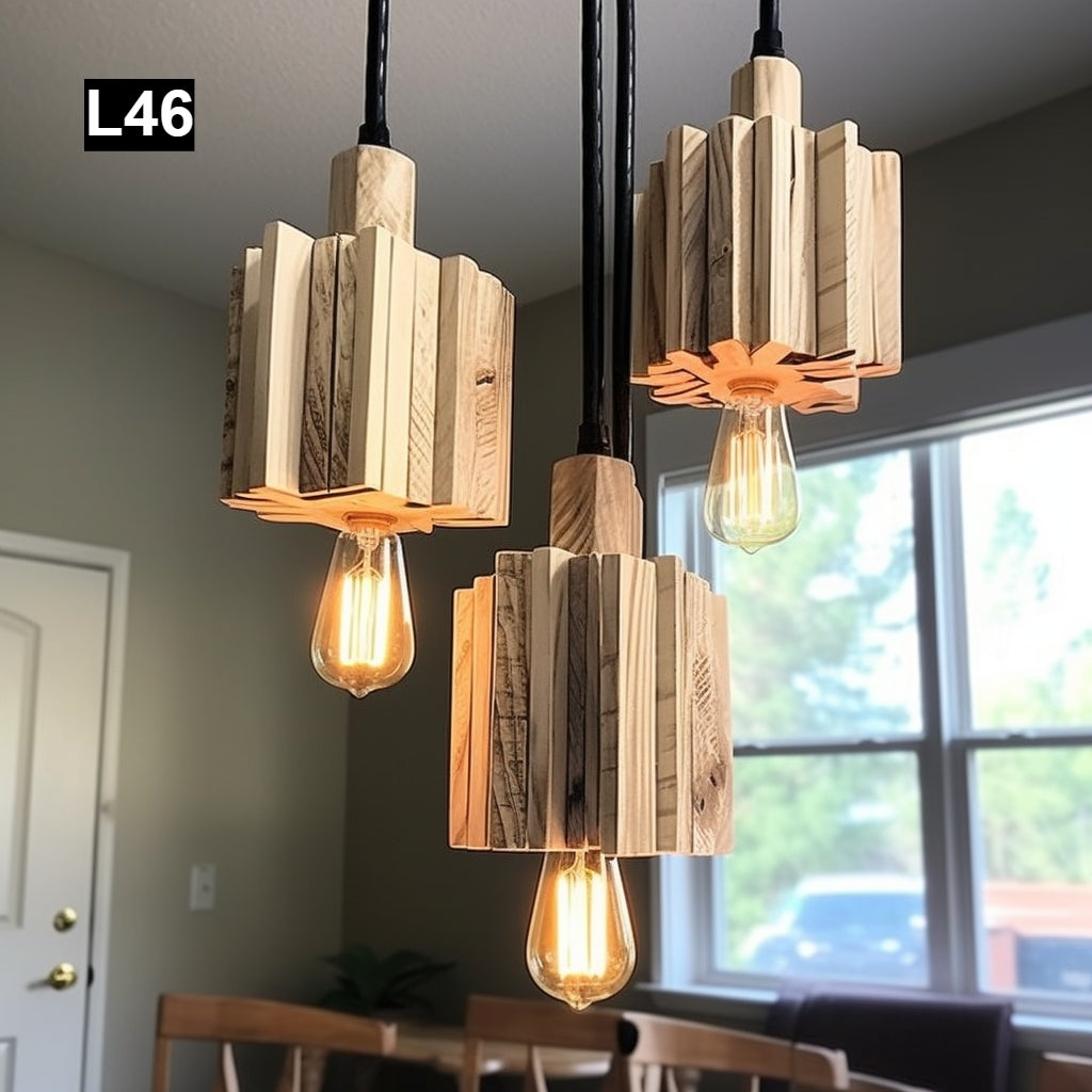 Individual Reclaimed Wood Pendant Lamps L46