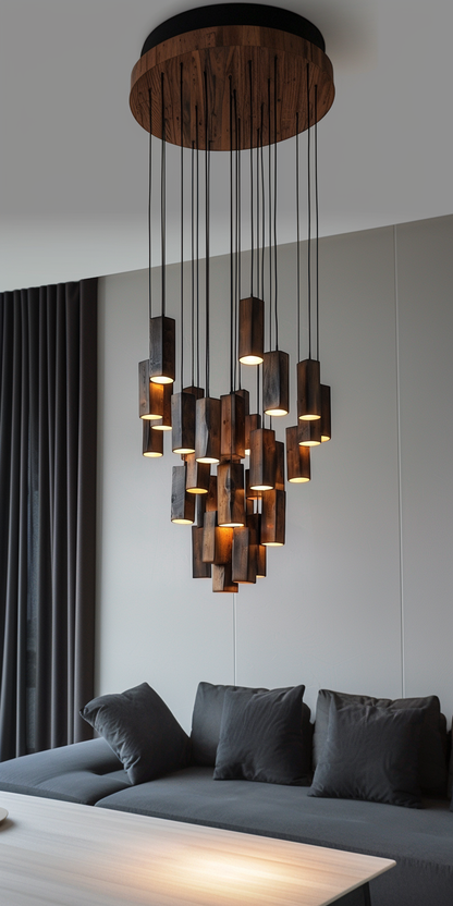 Individual Reclaimed Wood Pendant Lamps L52