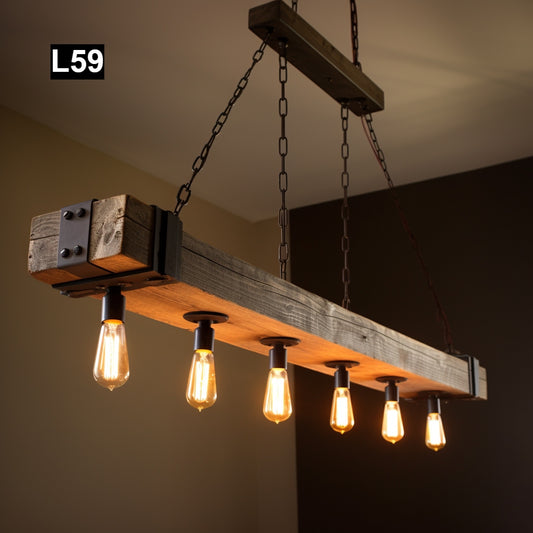 Reclaimed Wood Beam chandelier Pendant lamp light