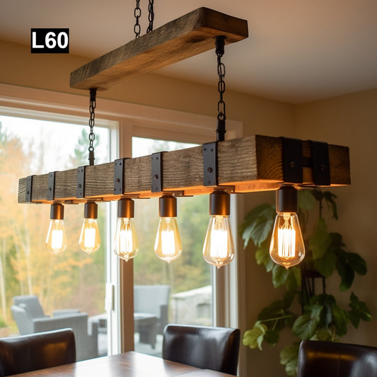 Reclaimed Wood Beam chandelier Pendant lamp light