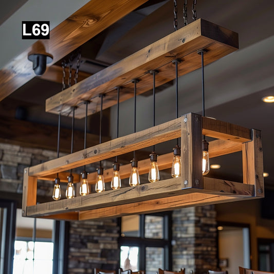 Reclaimed Wood Beam chandelier Pendant lamp light