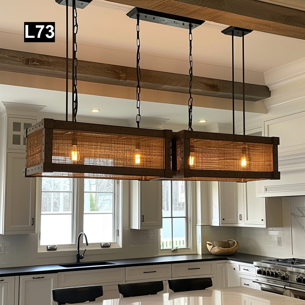 Reclaimed Wood Beam Crystal Chandelier L73