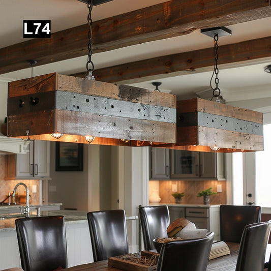 Reclaimed Wood Beam chandelier Pendant lamp light