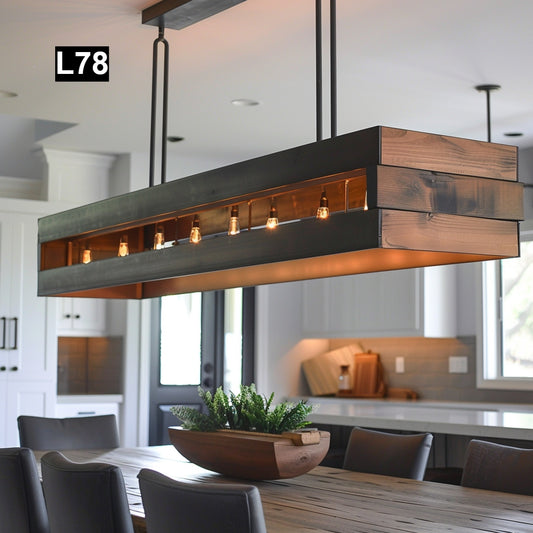 Reclaimed Wood Beam chandelier Pendant lamp light