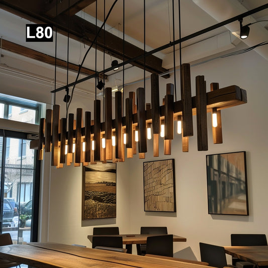 Reclaimed Wood Beam chandelier Pendant lamp light