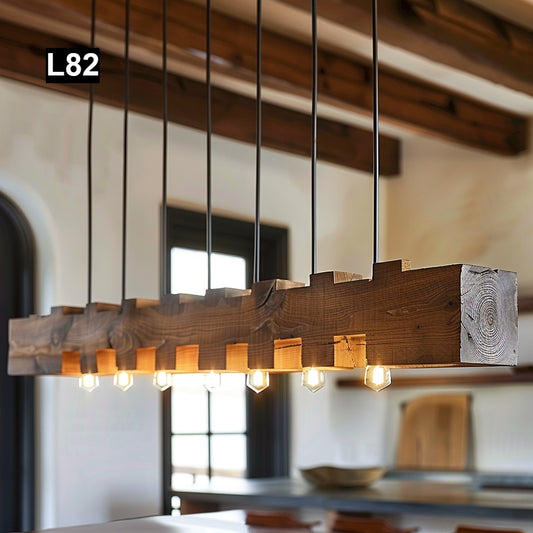 Reclaimed Wood Beam chandelier Pendant lamp light