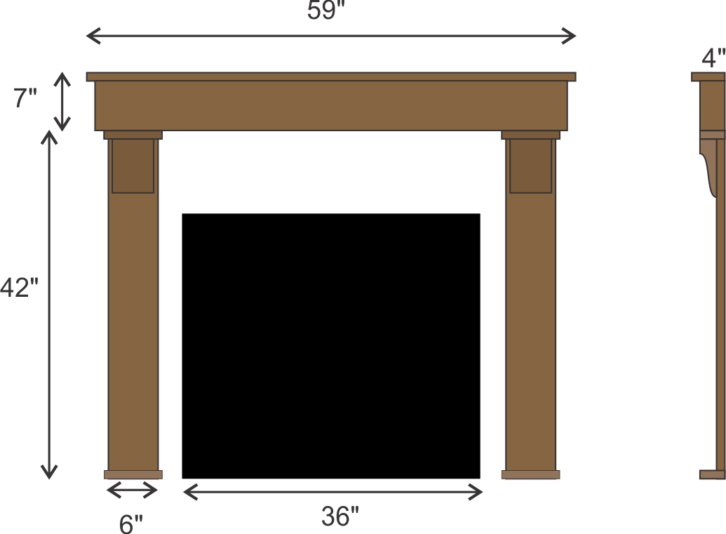 Ludovic Deline's #409 Fireplace Mantel with Wooden Legs