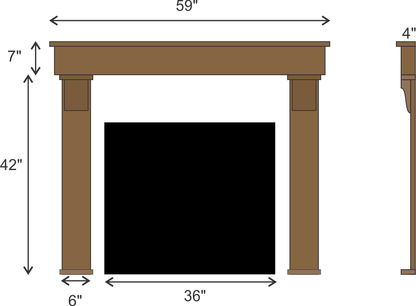 Ludovic Deline's #409 Fireplace Mantel with Wooden Legs