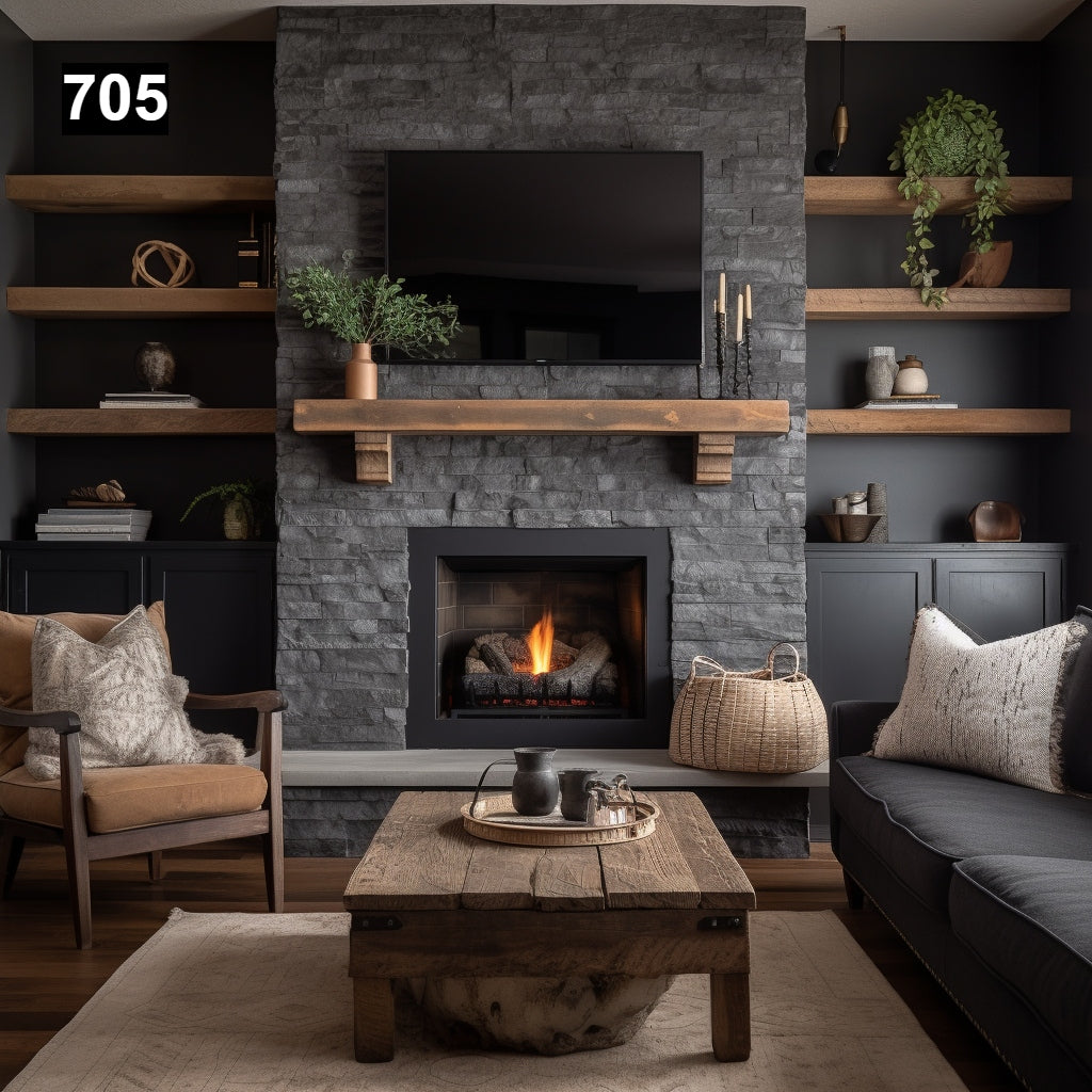 Heather Barton's #705 Fireplace Mantel with Matching Corbels