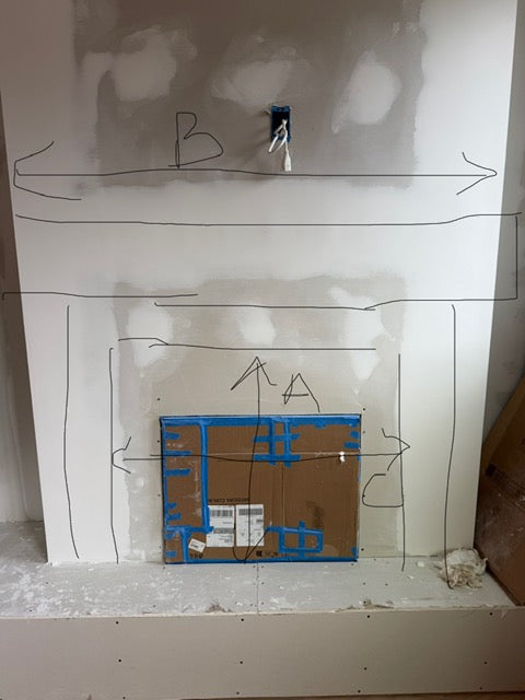 Kara Simpson's #480 Wrap-Around Fireplace Mantel with legs