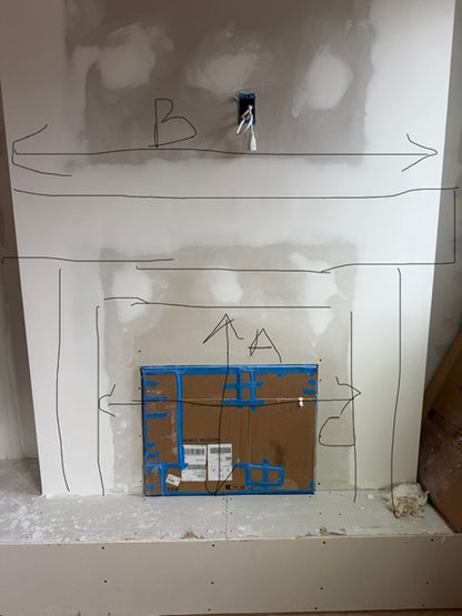 Kara Simpson's #480 Wrap-Around Fireplace Mantel with legs