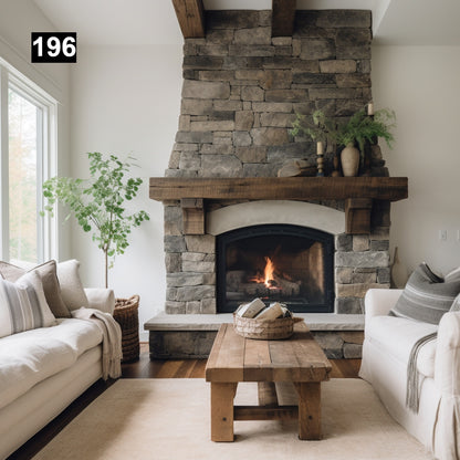 Gorgeous Reclaimed Wood Beam Fireplace Mantel with Wooden Corbels #196