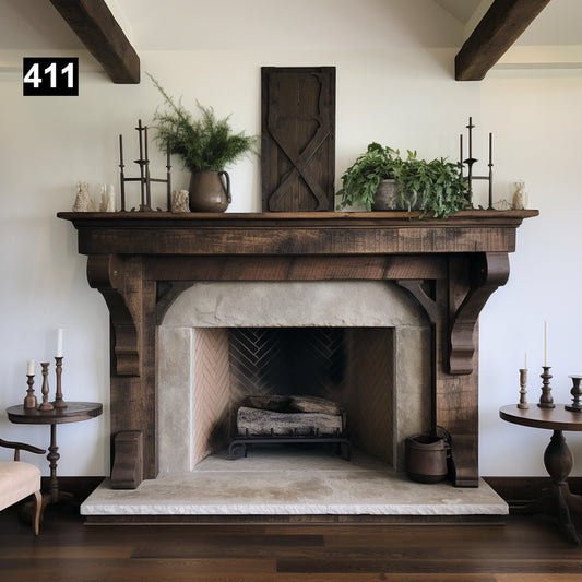 Leah Rentfrow's #411 Fireplace Mantel with Wooden Legs