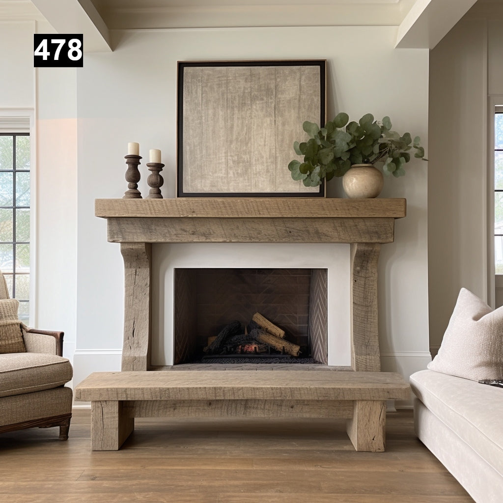 Steve Sabers's Fireplace Mantel with Wooden Legs