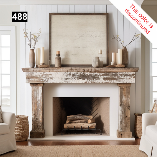Regal looking Reclaimed Wood Beam Fireplace Mantel with Legs #488