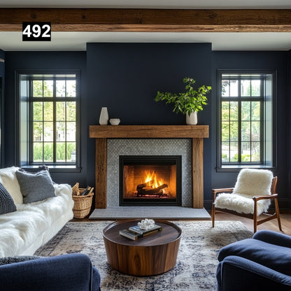 Regal looking Reclaimed Wood Beam Fireplace Mantel with Legs #492