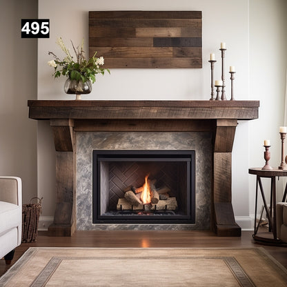 Sarah McHugh's #495 Fireplace Mantel with Wooden Legs
