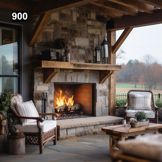 Outdoor Reclaimed Wood Beam Fireplace Mantels #900