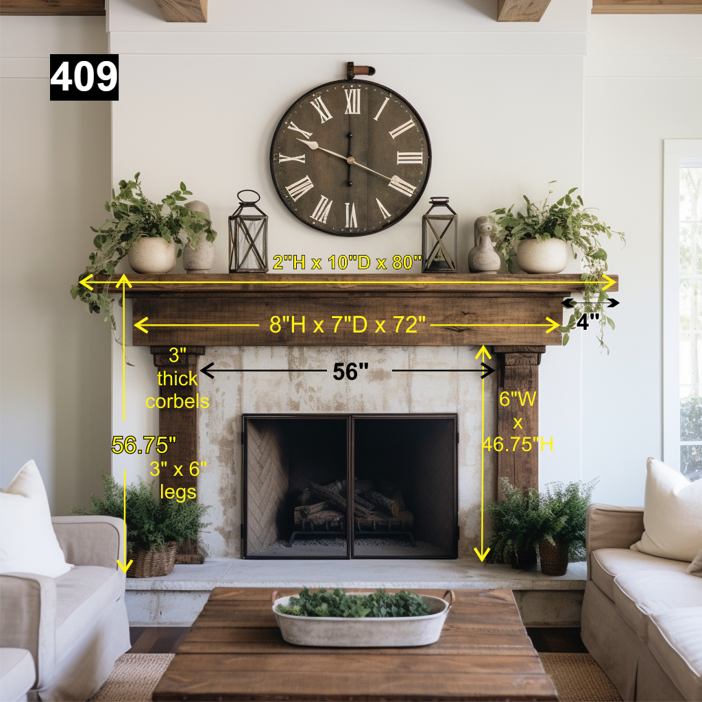 Diane Maltese's #409 Fireplace Mantel with Wooden Legs