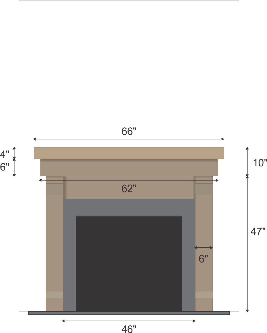 Olivia Popowicz' #478 Fireplace Mantel with Wooden Legs