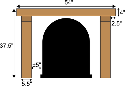 Patricia Russell's #438 Fireplace Mantel with Wooden Legs