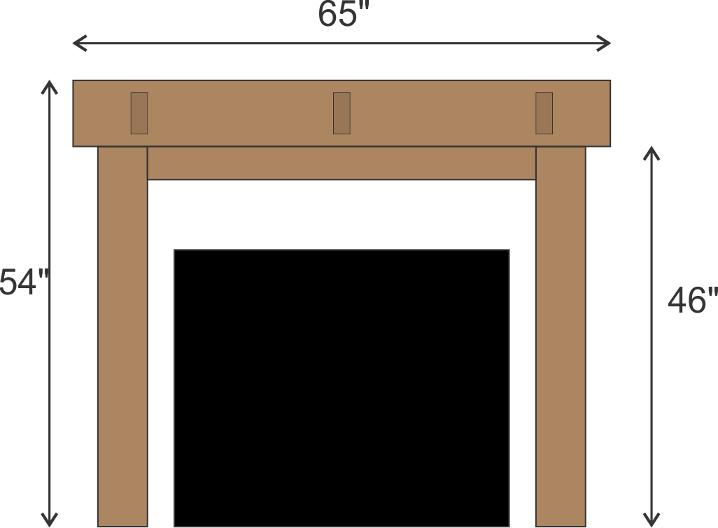 Rachel Payne's #497 Fireplace Mantel with Wooden Legs