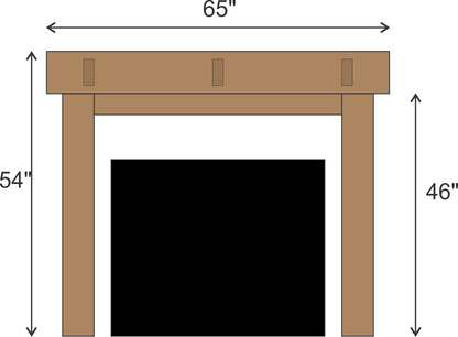 Rachel Payne's #497 Fireplace Mantel with Wooden Legs