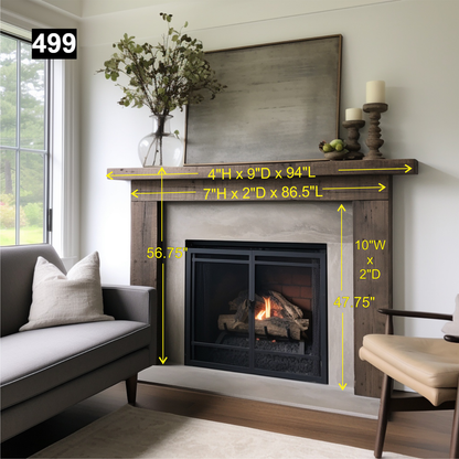 RANDY KOESTER's #430 Fireplace Mantel with Wooden Legs