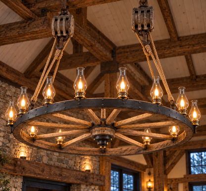 Raymond Parker's Wagon Wheel Chandelier