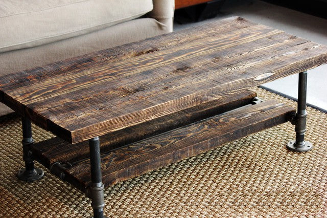 Stunning Rustic Metal Coffee Table With Industrial Decor image