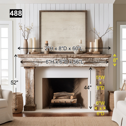 Tara Downes's #488 Fireplace Mantel with Wooden Legs