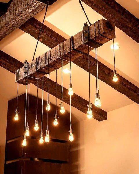 Mike and Nancy's new beam chandelier