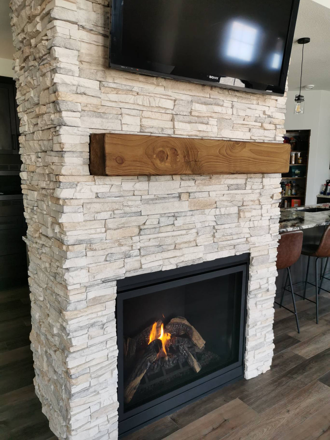 Beth Mueller's new fireplace mantel