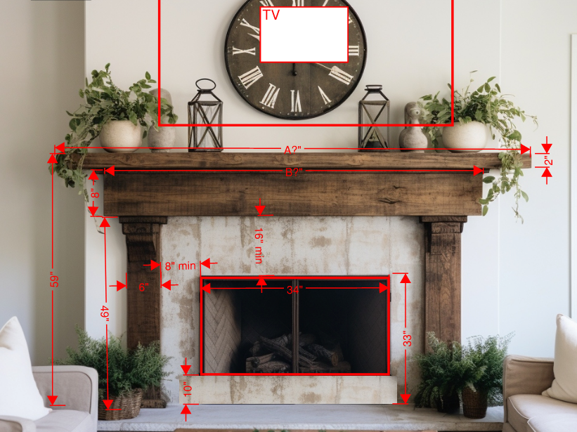 Joe Martignetti's #409 Fireplace Mantel with Wooden Legs