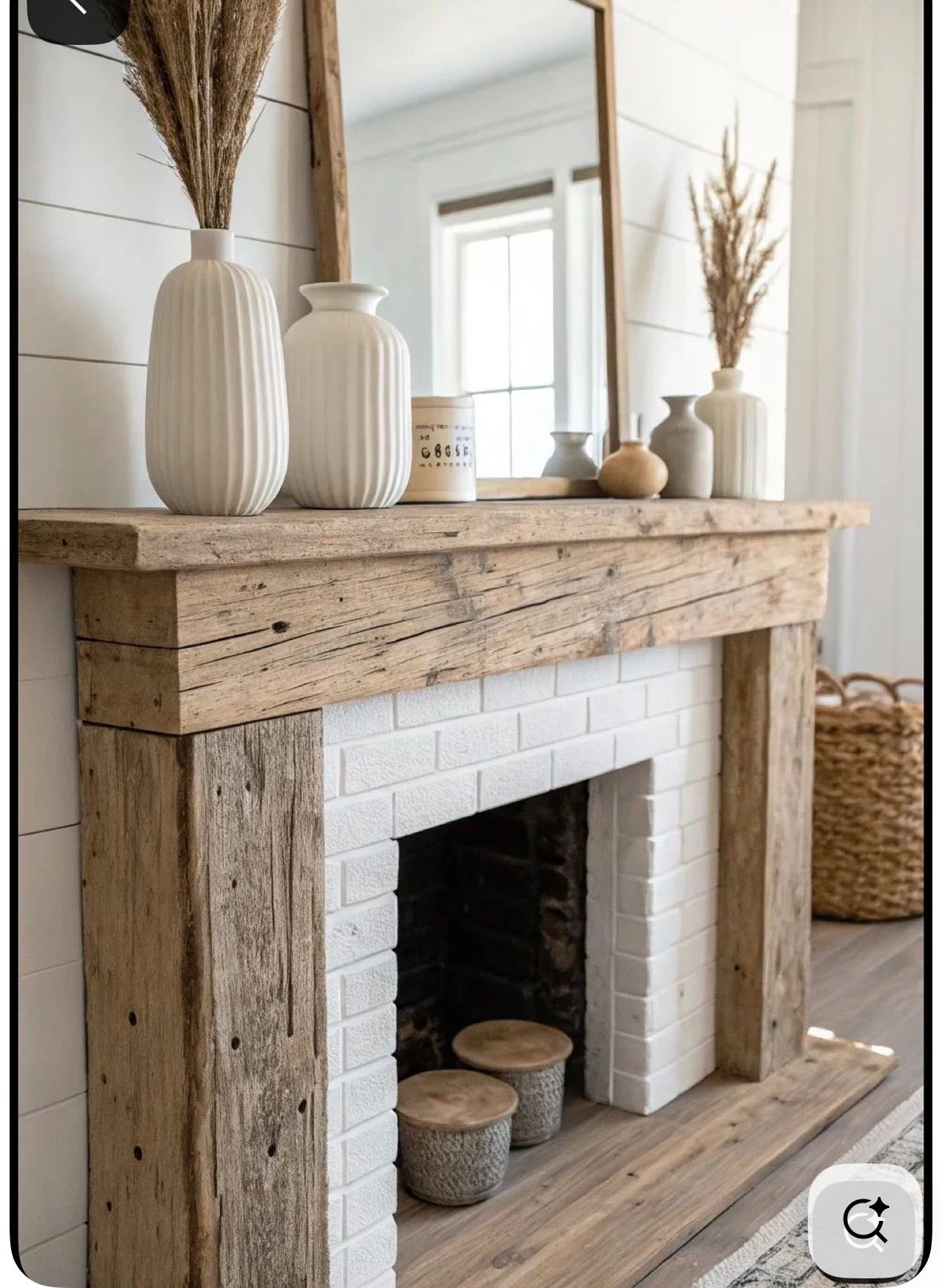 Angela Colatriano's Fireplace Mantel with Wooden Legs