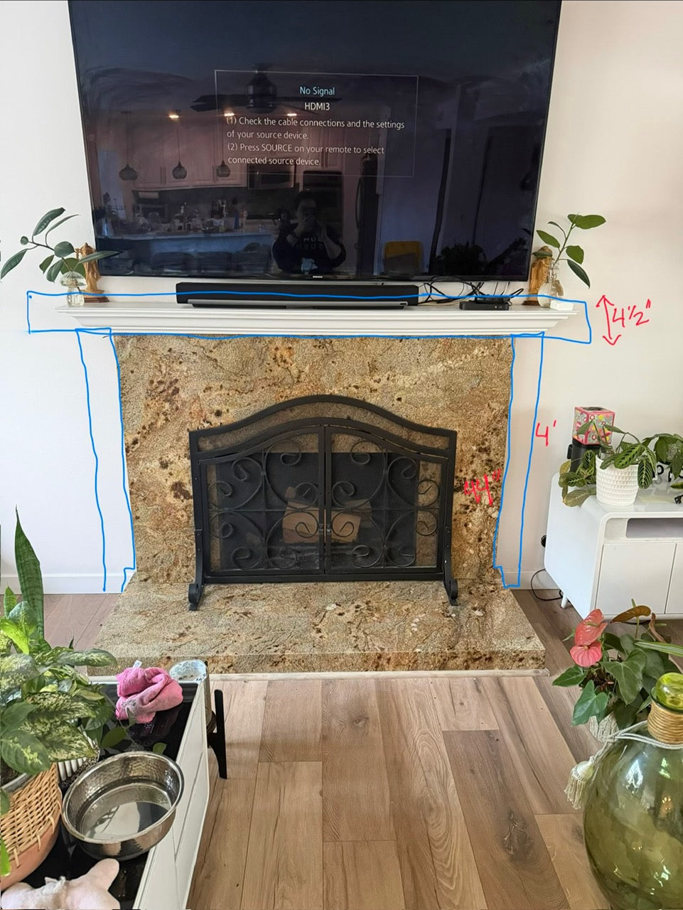 Darlene Linares' #497 Fireplace Mantel with Wooden Legs