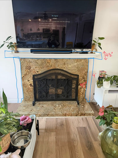 Darlene Linares' #497 Fireplace Mantel with Wooden Legs