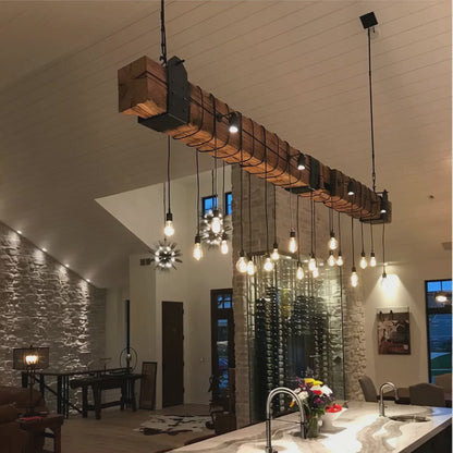 Reclaimed Barn Wood Beam Chandelier L18