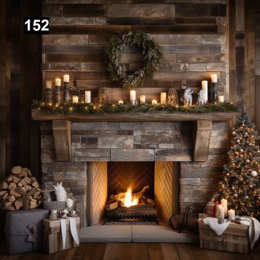 Gorgeous Reclaimed Wood Beam Fireplace Mantel with Wooden Corbels #152