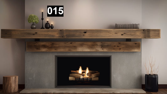 Beautiful Simple Reclaimed Wood Beam Mantel #015