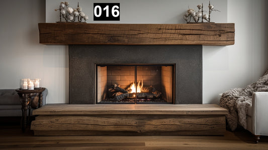 Beautiful Simple Reclaimed Wood Beam Mantel #016