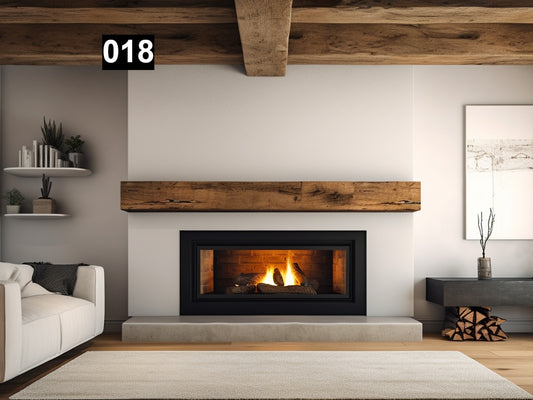 Beautiful Simple Reclaimed Wood Beam Mantel #018