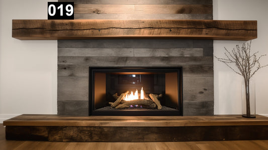Beautiful Simple Reclaimed Wood Beam Mantel #019