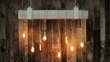 Load image into Gallery viewer, Distressed white Reclaimed Barn Wood Beam Chandelier